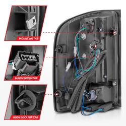ANZO USA - Tail Light Set LED W/ Light Bar Style Black Housing Clear Lens Pair Chevrolet Silverado 1500/3500 2007-2013, 2500/2500 HD/3500 HD 2007-2014 ANZO USA - Image 5