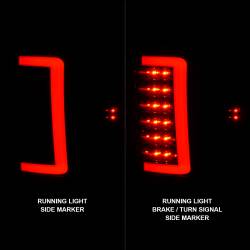 ANZO USA - Tail Light Set Black Housing Clear Lens Pair LED W/ Light Bar Style GMC Sierra 1500/2500 HD/3500 HD 2007-2014, 1500 HD/3500 2007 ANZO USA - Image 7