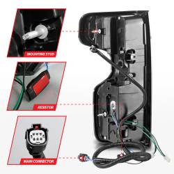 ANZO USA - Tail Light Set LED W/ Light Bar Style Sequential Chrome Housing Red/Clear Lens Pair Chevrolet Silverado 1500/2500 HD/3500 HD 2019-2023, 1500 LTD 2022 ANZO USA - Image 5