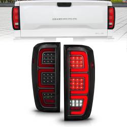 ANZO USA - Tail Light Set Full LED Tube Sequential Signal Black Housing Smoke Lens Pair GMC Sierra 1500 2019-2024, 2500 HD/3500 HD 2020-2025 ANZO USA - Image 1