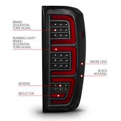 ANZO USA - Tail Light Set Full LED Tube Sequential Signal Black Housing Smoke Lens Pair GMC Sierra 1500 2019-2024, 2500 HD/3500 HD 2020-2025 ANZO USA - Image 4