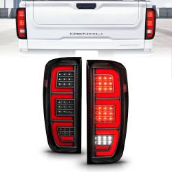 ANZO USA - Tail Light Set Full LED Tube Sequential Signal Black Housing Clear Lens Pair GMC Sierra 1500 2019-2023, 2500 HD/3500 HD 2020-2023 ANZO USA - Image 1