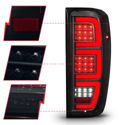 ANZO USA - Tail Light Set Full LED Tube Sequential Signal Black Housing Smoke Lens Pair GMC Sierra 1500 2019-2023, 2500 HD/3500 HD 2020-2023 ANZO USA - Image 3