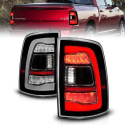 ANZO USA - Tail Light Set LED Tail Lights Black Clear Lens W/Assembly Sequential LED Turn Signal Black Housing Pair Dodge Ram 1500/2500/3500 2009-2018 ANZO USA - Image 1