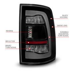 ANZO USA - Tail Light Set LED Sequential LED Turn Signal Black Housing Smoke Lens Pair Dodge Ram 1500/2500/3500 2009-2010, Ram 1500/2500/3500 2011-2018 ANZO USA - Image 4