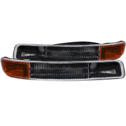 Euro Parking Lights Clear Lens Black Housing Amber Reflector Pair GMC Sierra 1500 1999-2007, 1500 HD/2500 HD/3500 2001-2007, GMC Sierra 2500 1999-2004, GMC Yukon/XL 1500/XL 2500 2000-2006 ANZO USA