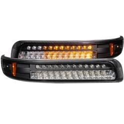 ANZO USA - LED Clear Lens Black Housing Amber Reflector Pair Chevrolet Silverado 1500/2500 1999-2002, 1500 HD/2500 HD/3500 2001-2002, Chevrolet Suburban 1500/2500/Tahoe 2000-2006 ANZO USA - Image 1