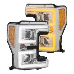 ANZO USA - ANZO USA Projector Headlights w/ U-Bar Switchback Chrome w/ Amber - 2017-2019 Ford Superduty - Image 1